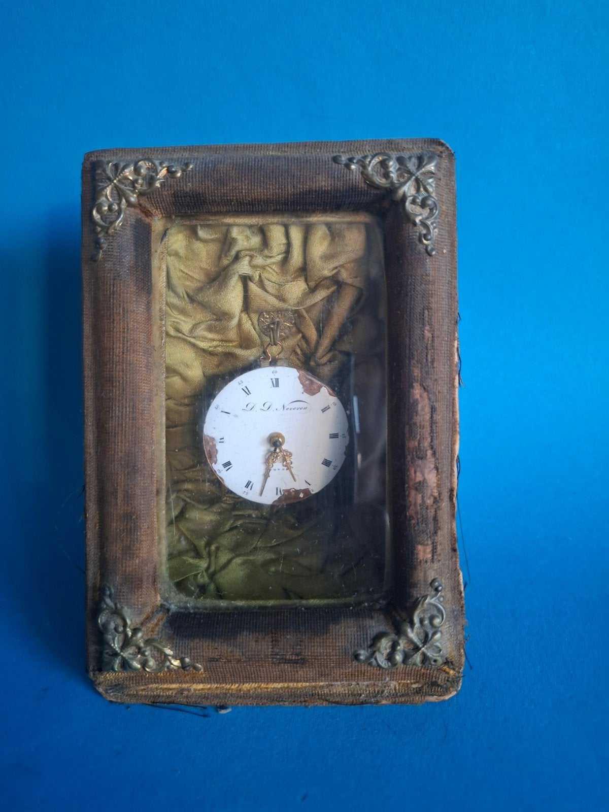Antiek zakhorloge uurwerk 18 eeuw - J.D. Neveren London, Sieraden, Tassen en Uiterlijk, Ophalen of Verzenden, Staal, Overige merken