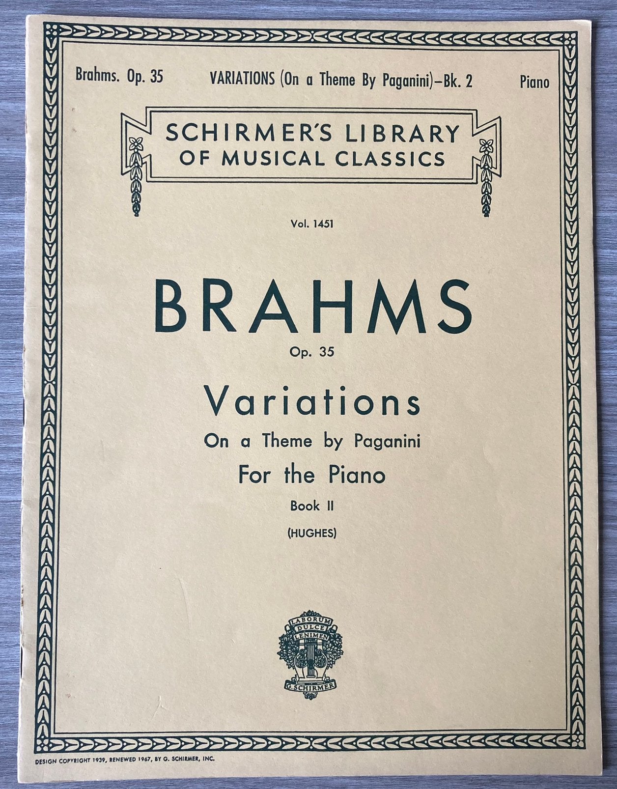Brahms Op. 35 Variations On a Theme by Paganini, Ophalen of Verzenden, Gebruikt