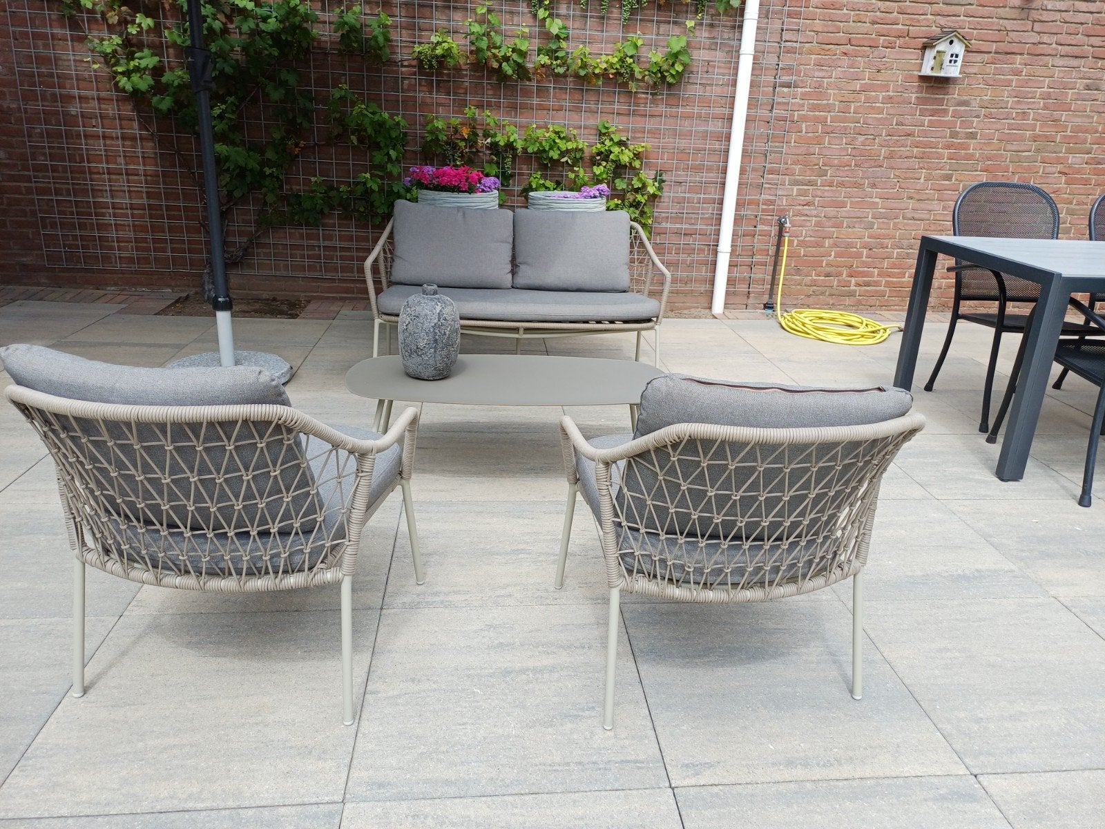 tuinset/ balkonset, Tuin en Terras, Tuinsets en Loungesets, Ophalen, Zo goed als nieuw, 4 zitplaatsen