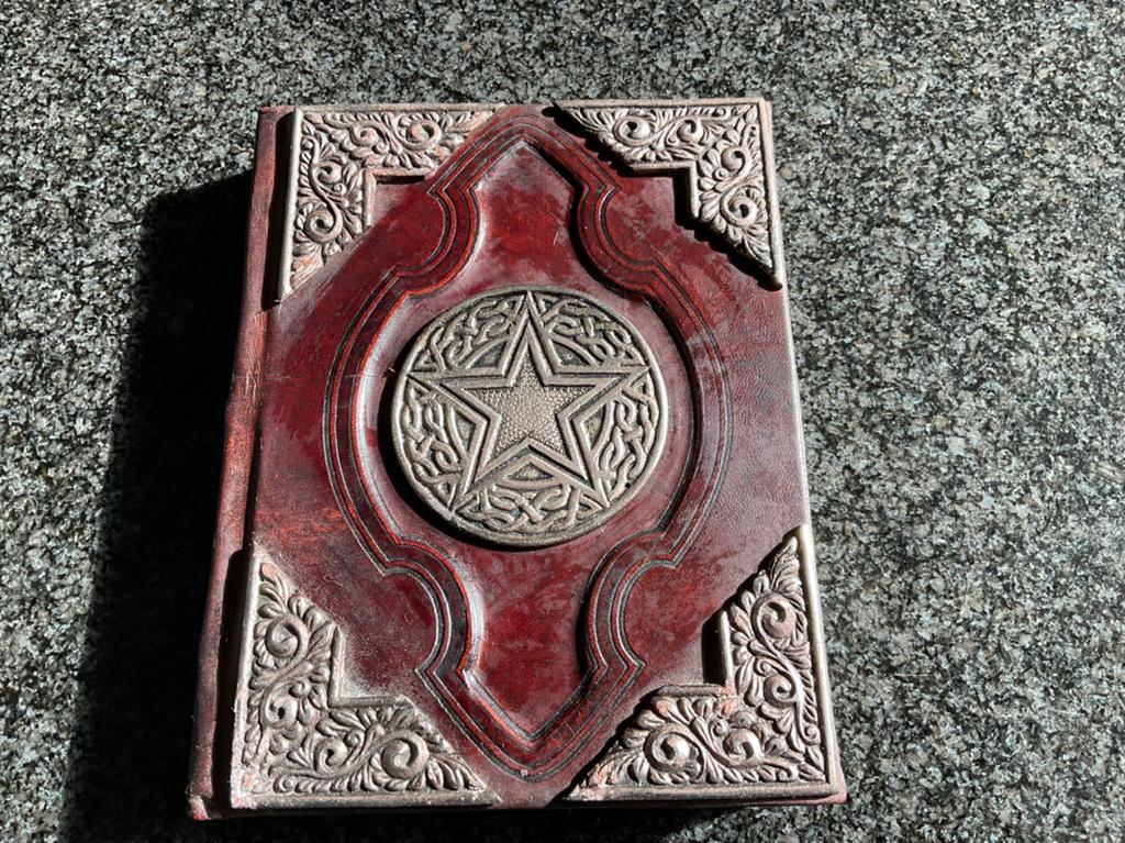 Aziatisch Notitie Boek met Lederen kaft en Pentagram, Ophalen of Verzenden