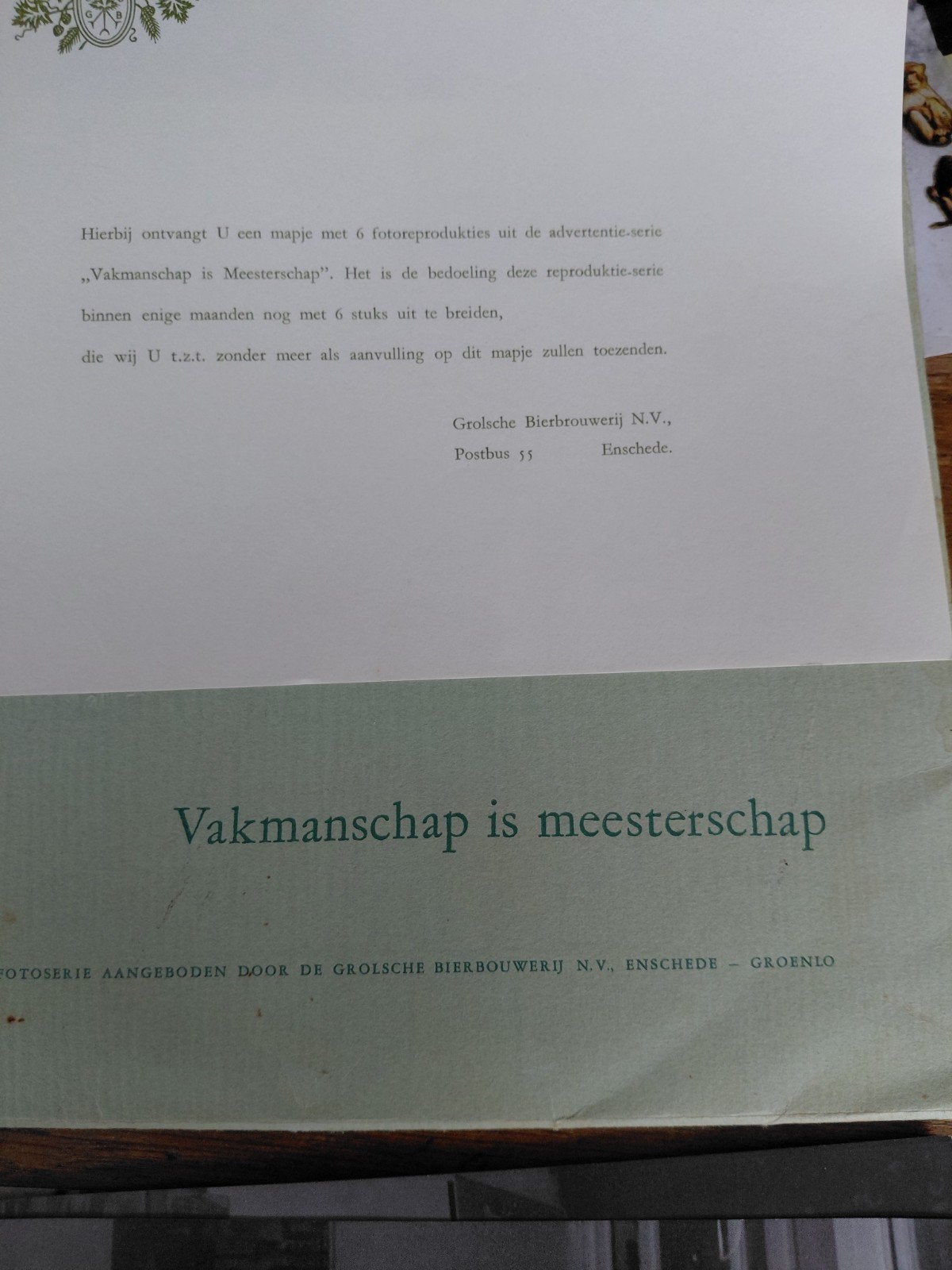 GROLSCHE UITGAVE VAN VAKMANSCHAP IS MEESTERSCHAP, Verzamelen, Ophalen of Verzenden
