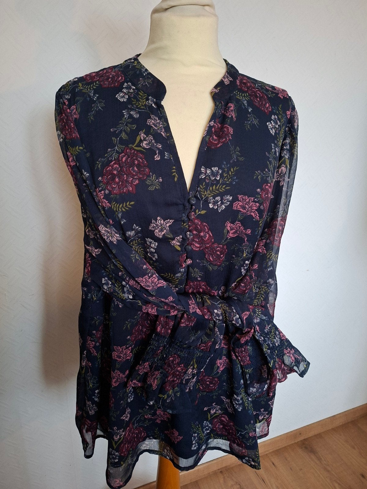 Only Carmakoma Blouse Maat 50 zgan, Only Carmakoma, Ophalen of Verzenden, Zo goed als nieuw, Blauw
