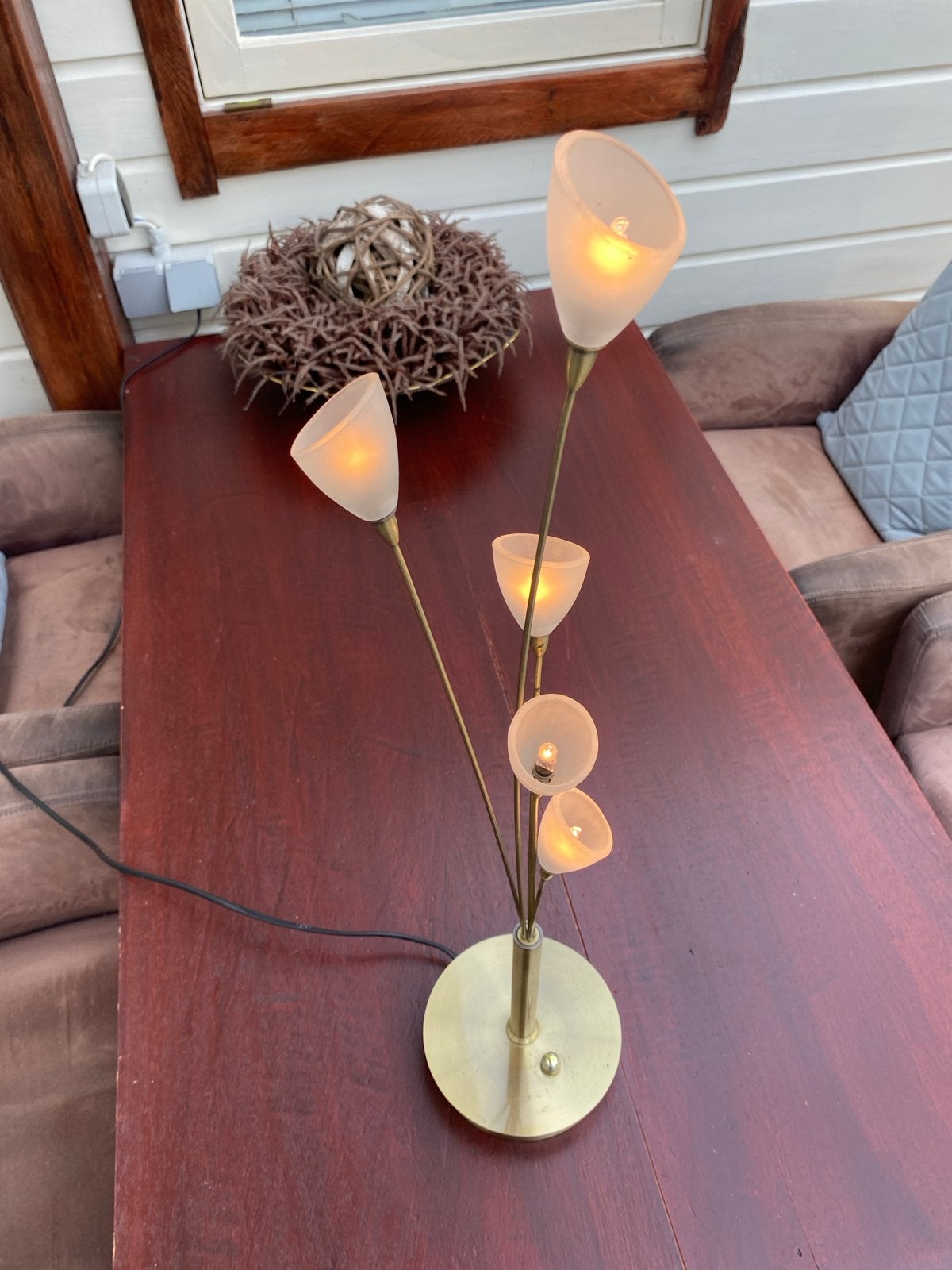 Jan des Bouvrie Tafellamp met 5 Lichtpunten, Met schakelaar, Gebruikt, Overige merken, Goud