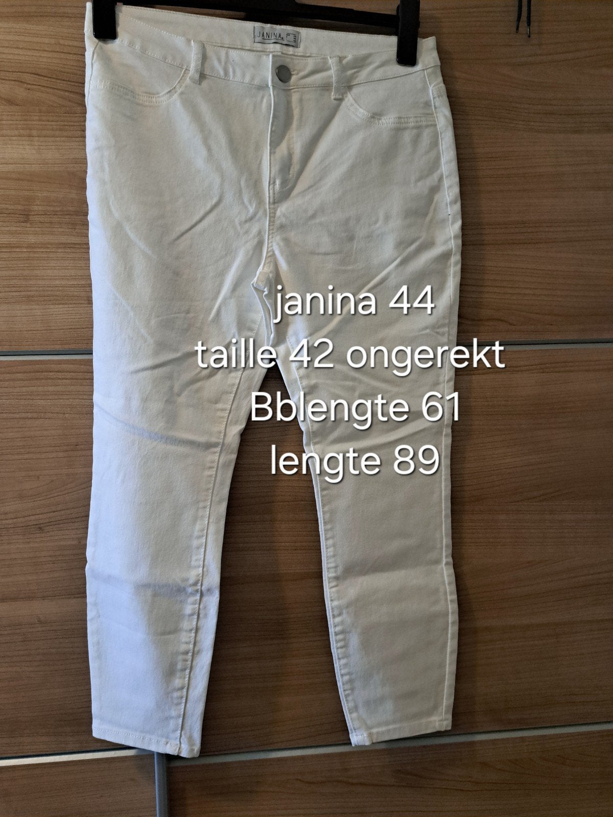 Witte stretch broek maat 44, Ophalen of Verzenden, Zo goed als nieuw, Wit, W33 - W36 (confectie 42/44)