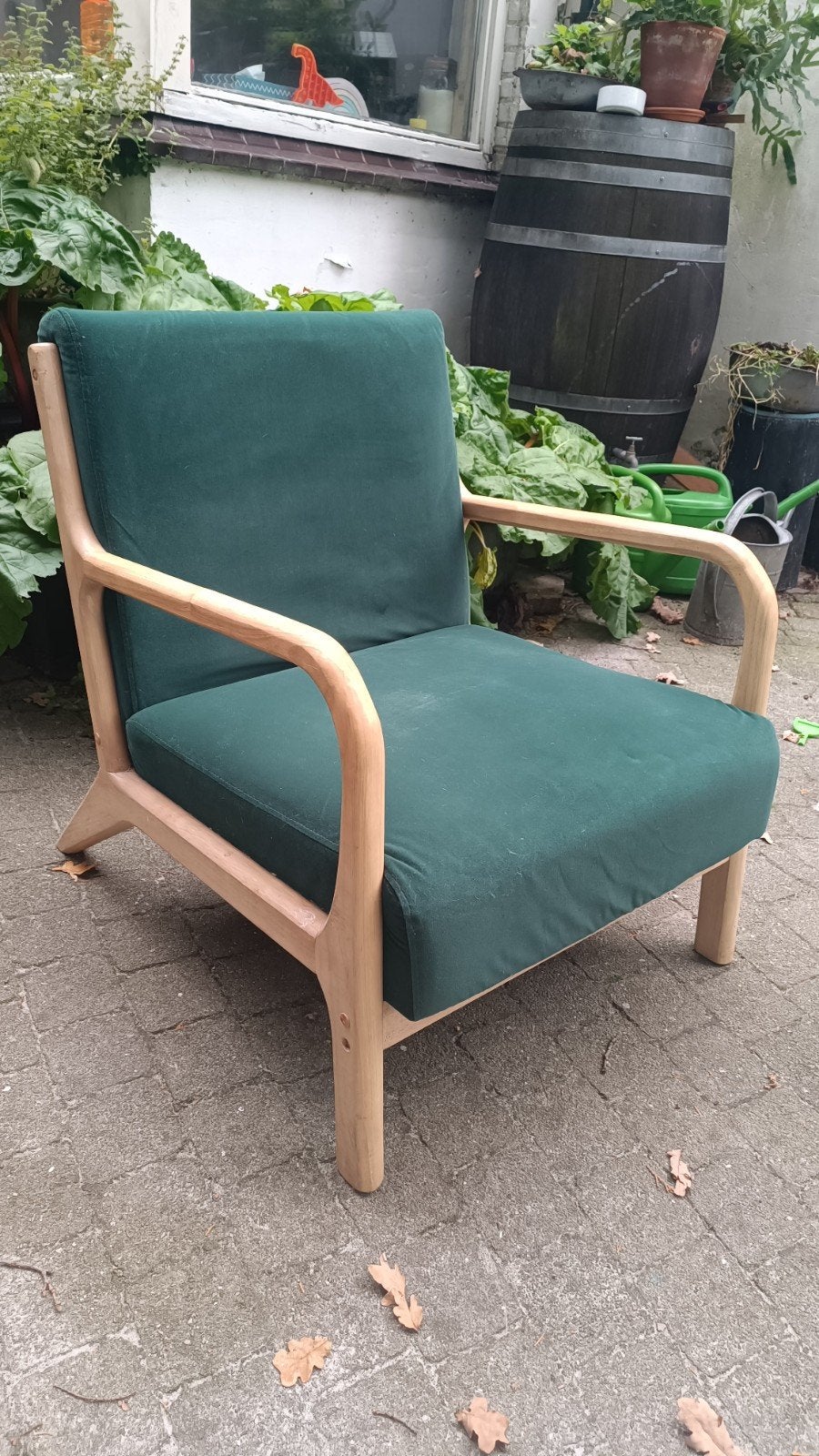 WOOOD Mark Fauteuil 65€- Stof - Naturel - 75x67x82 wooods fa, Huis en Inrichting, Ophalen, Hout, Gebruikt, Modern, Scandinavisch