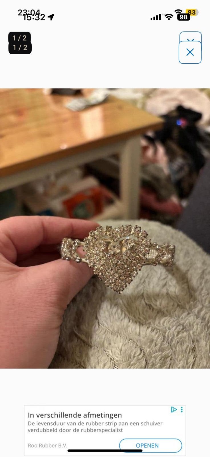 Armband met Steentjes 🟢, Ophalen of Verzenden, Zo goed als nieuw, Zilver