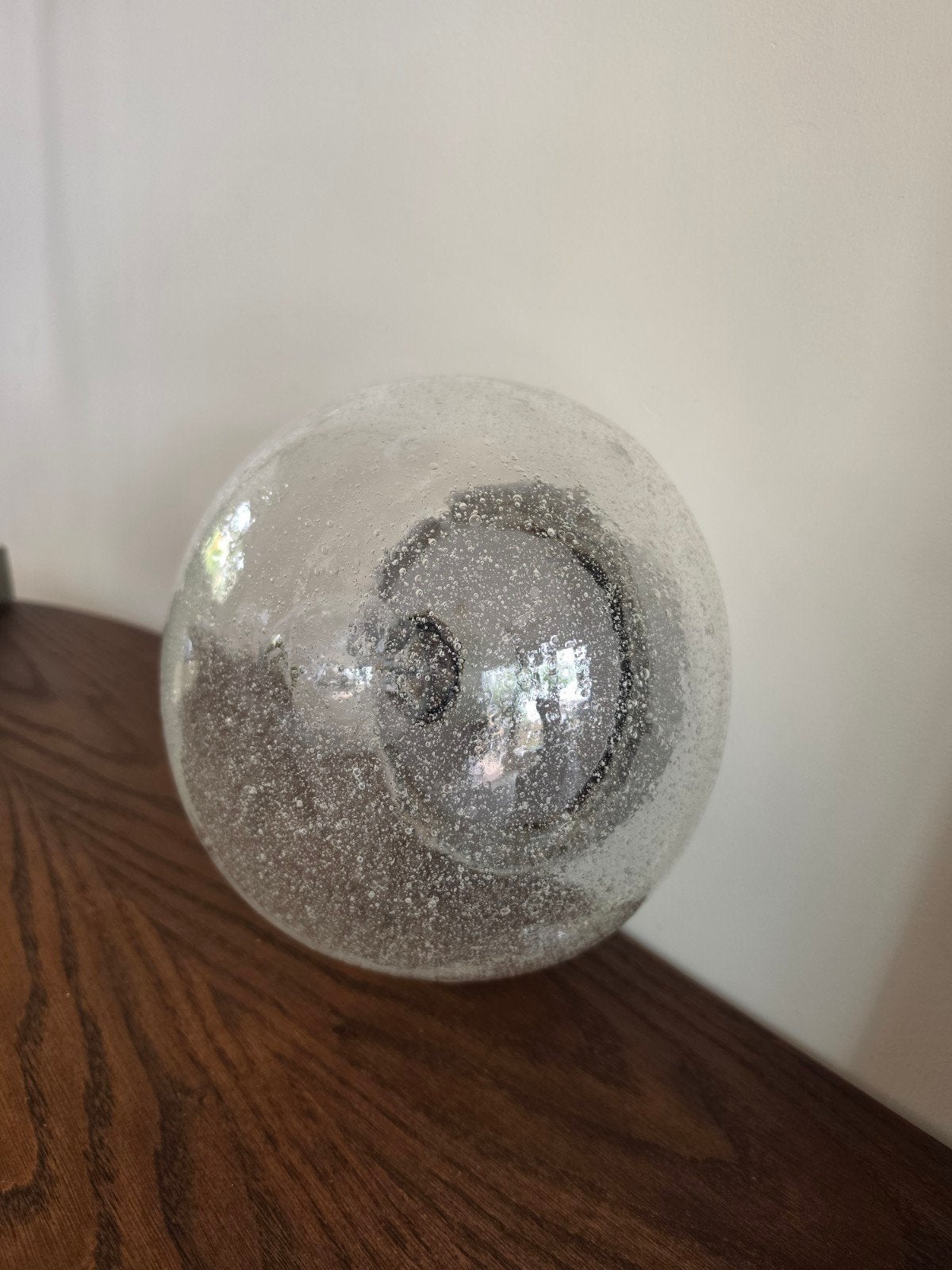 bubbel glas wandlamp plafonnière vintage bubble glass, Ophalen of Verzenden, Zo goed als nieuw, Glas