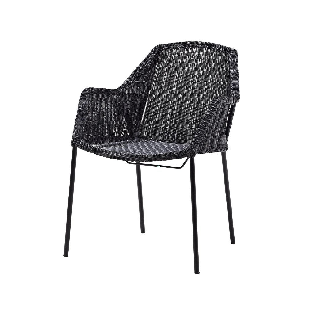 Breeze stapelbare armstoel weave Black, Ophalen, Zo goed als nieuw, Overige materialen, Stapelbaar