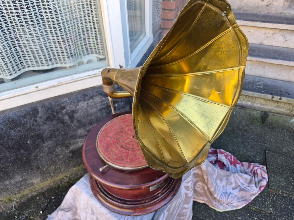 Grammofoon , Pathefoon, His Masters Voice, vintage replica, Ophalen, Niet werkend, Platenspeler, Overige merken
