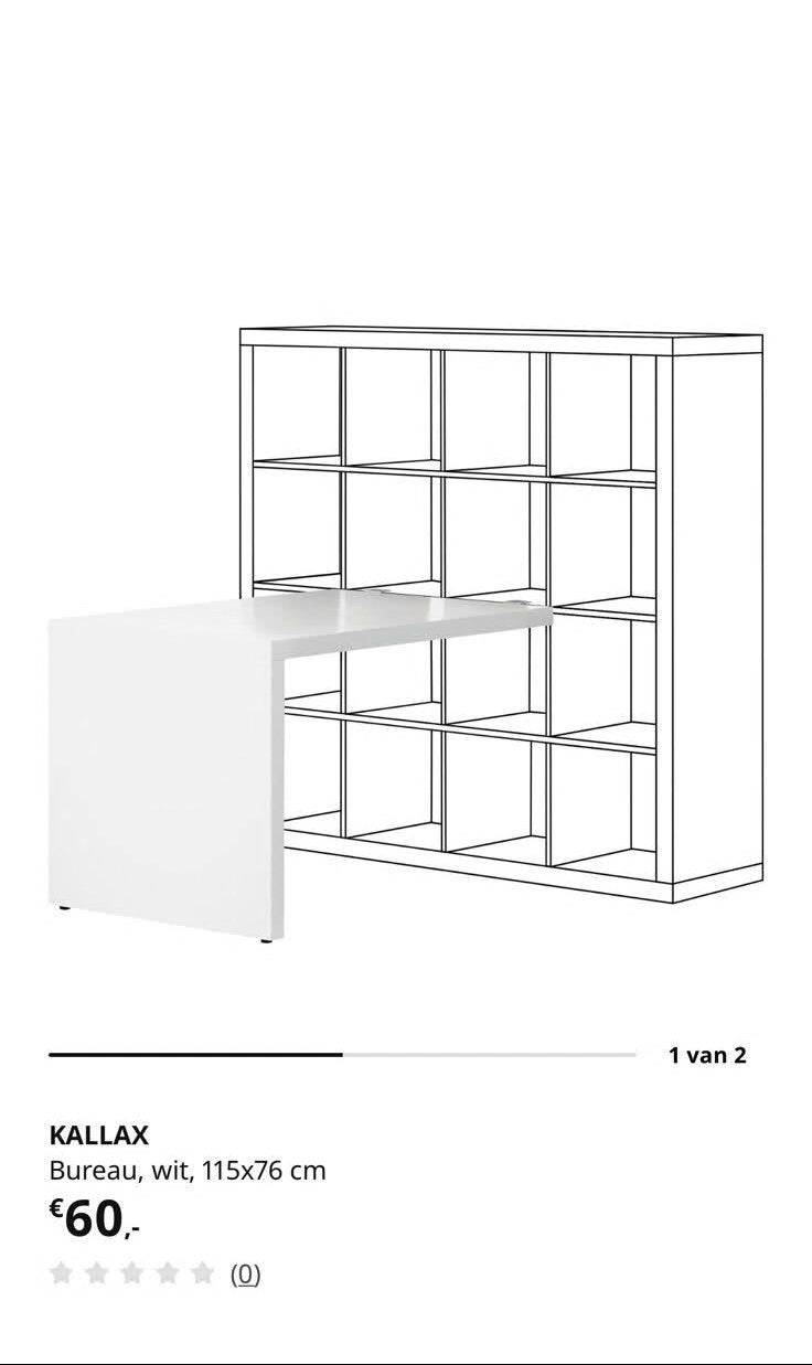 Bureau voor kallax kast, Ophalen, Gebruikt, 115 cm, IKEA