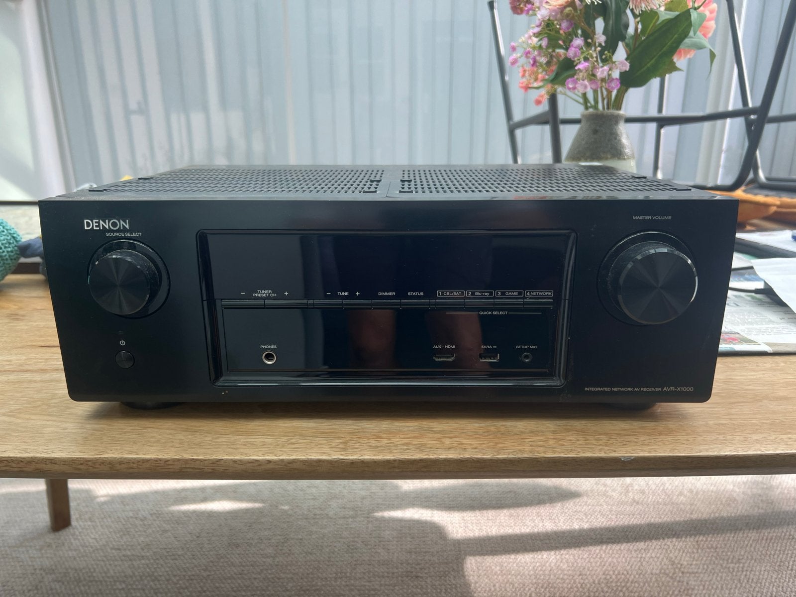 Denon AVR-X1000 AV Receiver - 5.1- met afstandsbedien, Ophalen, Gebruikt, Denon, 120 watt of meer