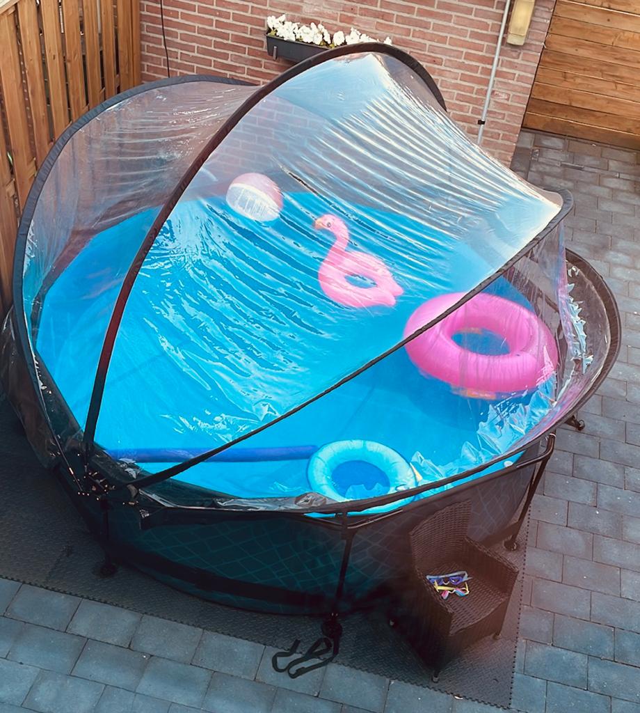 Exit Zwembad 3 meter met overkapping, Ophalen, Gebruikt, 80 tot 120 cm, Rond