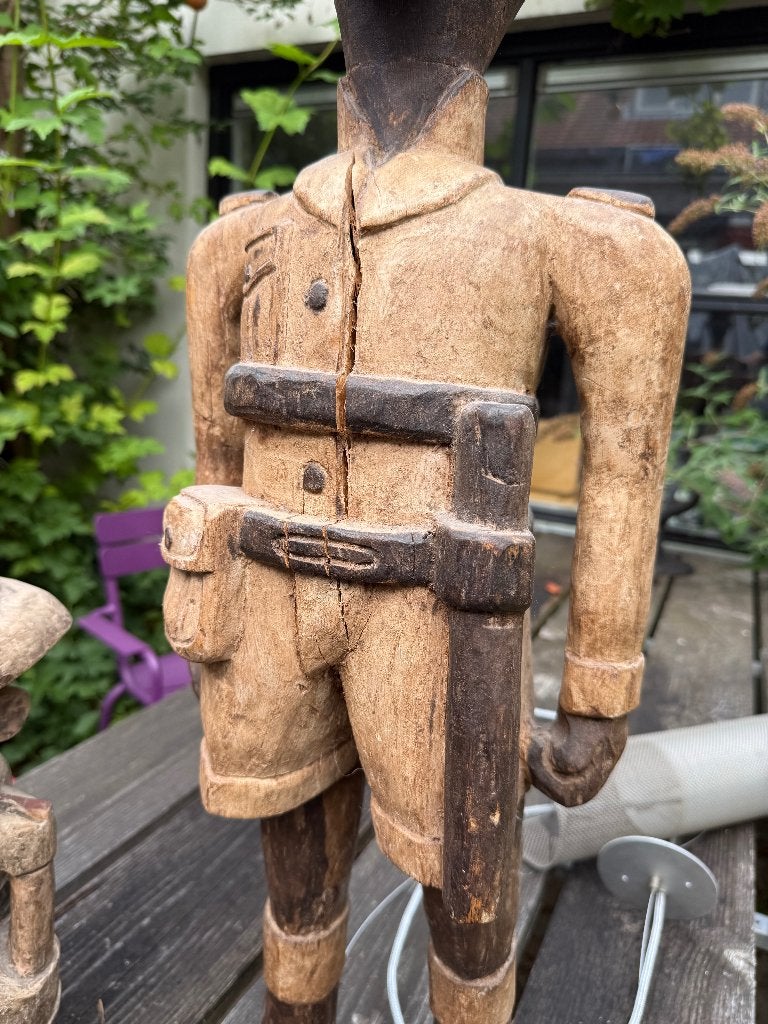 Koloniaal Kongo Beelden Houtsnijwerk, Ophalen, Handgemaakt, 50 - 100 cm, Beeld