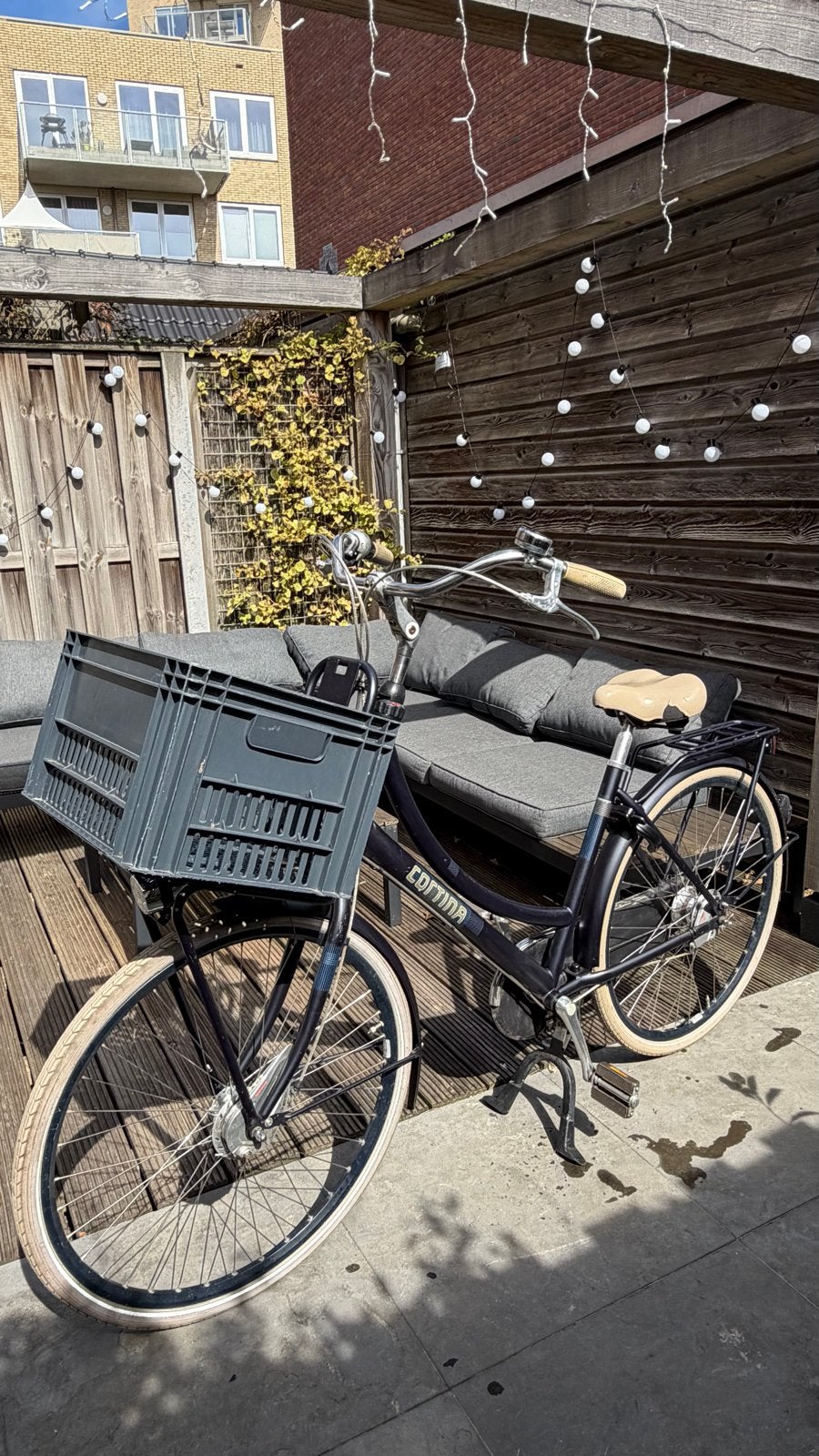 Cortina fiets met krat en versnellingen, Fietsen en Brommers, Fietsen | Dames | Damesfietsen, Velgrem, Versnellingen, Ophalen