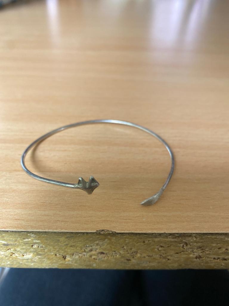 Zilverkleurige armband met vos design, Ophalen of Verzenden, Zo goed als nieuw, Zilver, Zilver