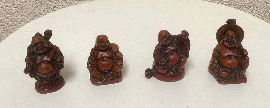 4 lachende Boeddha beeldjes, Ophalen of Verzenden, Zo goed als nieuw