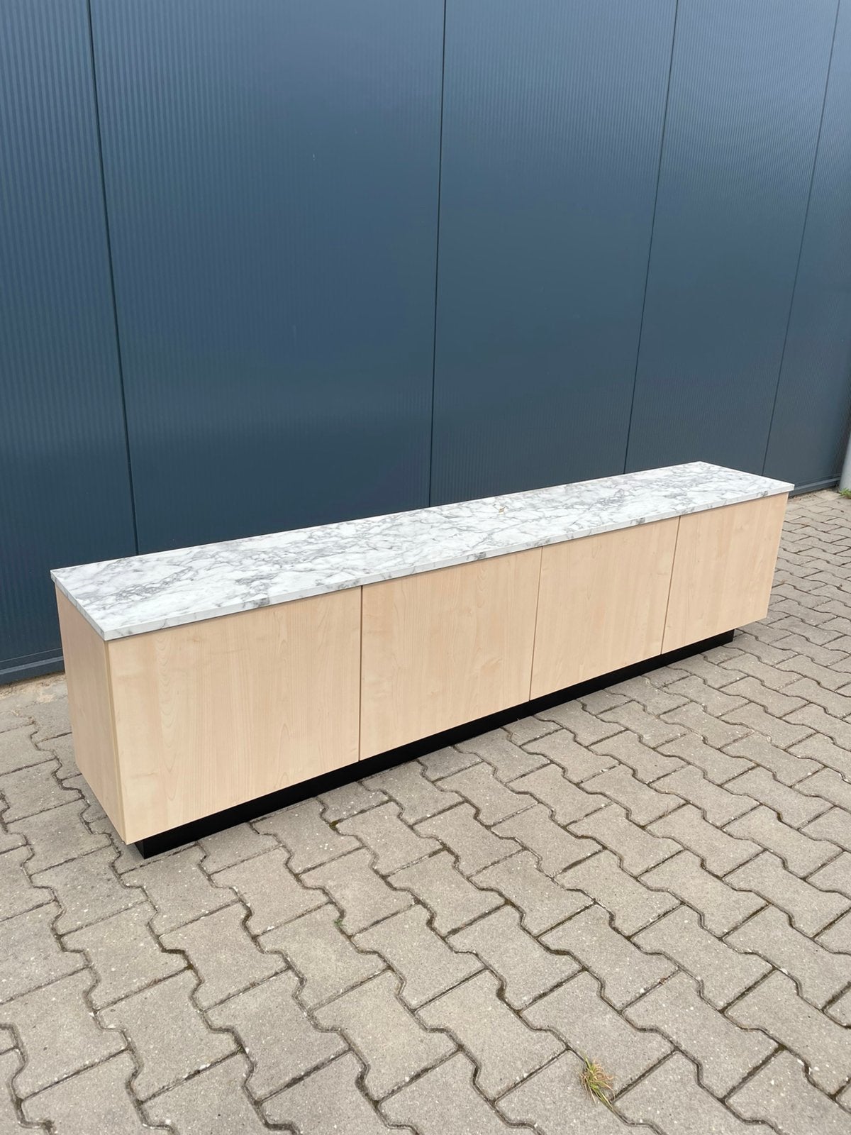 Marmer look tv meubel, Ophalen, Zo goed als nieuw, Rond, Hout