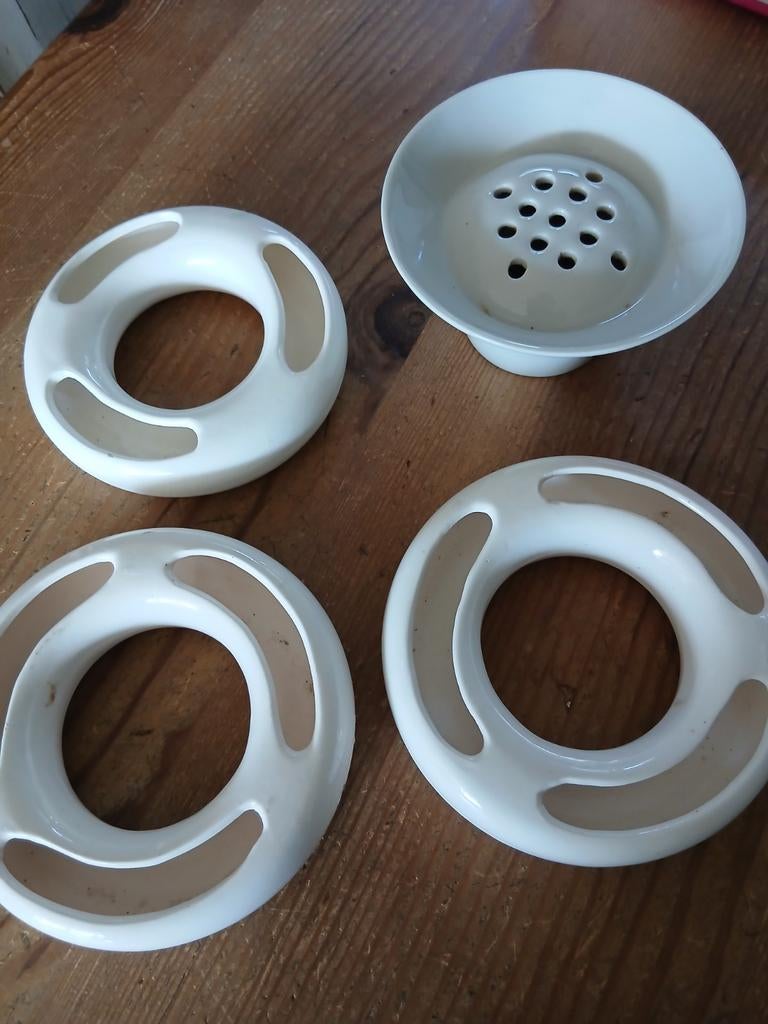 Set van 4 vintage keramiek bloemstekers, Ophalen of Verzenden
