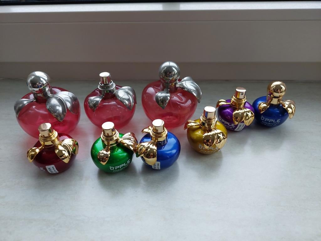 Lege Parfum Flesjes Nina Ricci & Look-a-Like Appel, Ophalen of Verzenden, Gebruikt, Parfumfles
