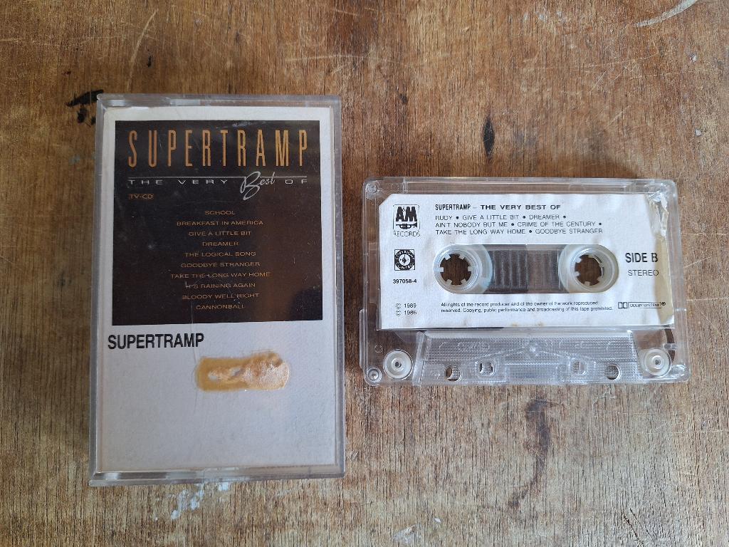 Vintage originele muziek cassette Supertramp very best of, Ophalen of Verzenden, Gebruikt, Pop, 1 bandje