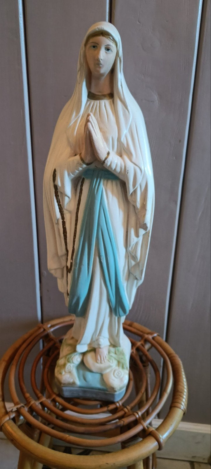 Vintage Mariabeeld - Gips - 56cm hoog, Antiek en Kunst, Ophalen of Verzenden