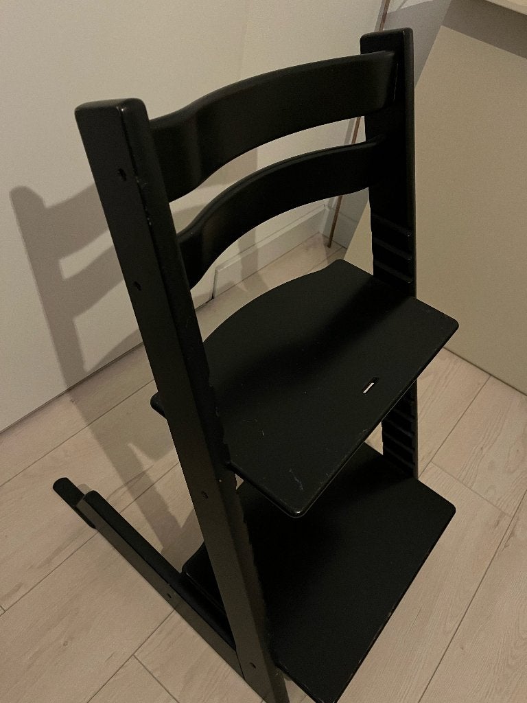 Stokke Tripp Trapp zwart - meegroeistoel gebruikssporen, Kinderen en Baby's, Ophalen, Gebruikt, Meegroeistoel