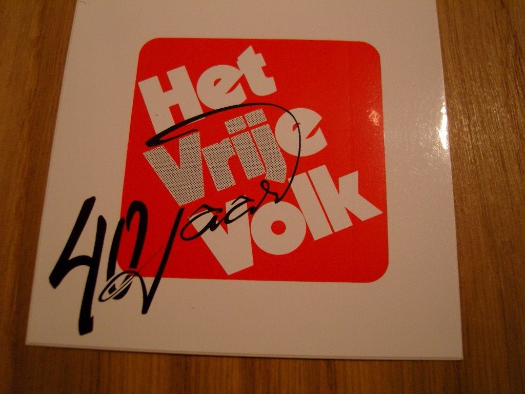 sticker krant het vrije volk 40 jaar *, Ophalen, Zo goed als nieuw