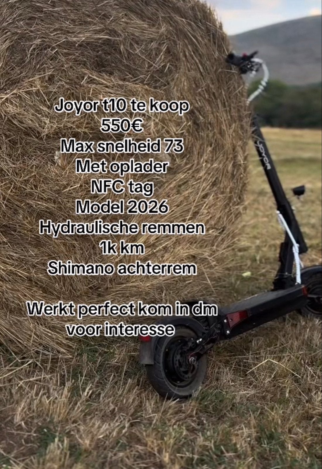 Joyor T10 E-scooter - Opvoerbaar naar 73 km/u, 1k km gereden, Fietsen en Brommers, Steps, Zo goed als nieuw, Elektrische step (E-scooter)