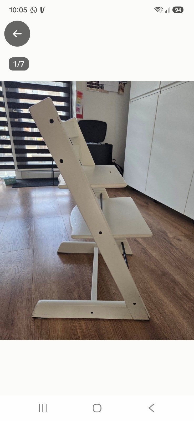 Witte Stokke Tripp Trapp meegroeistoel, Ophalen, Gebruikt, Meegroeistoel