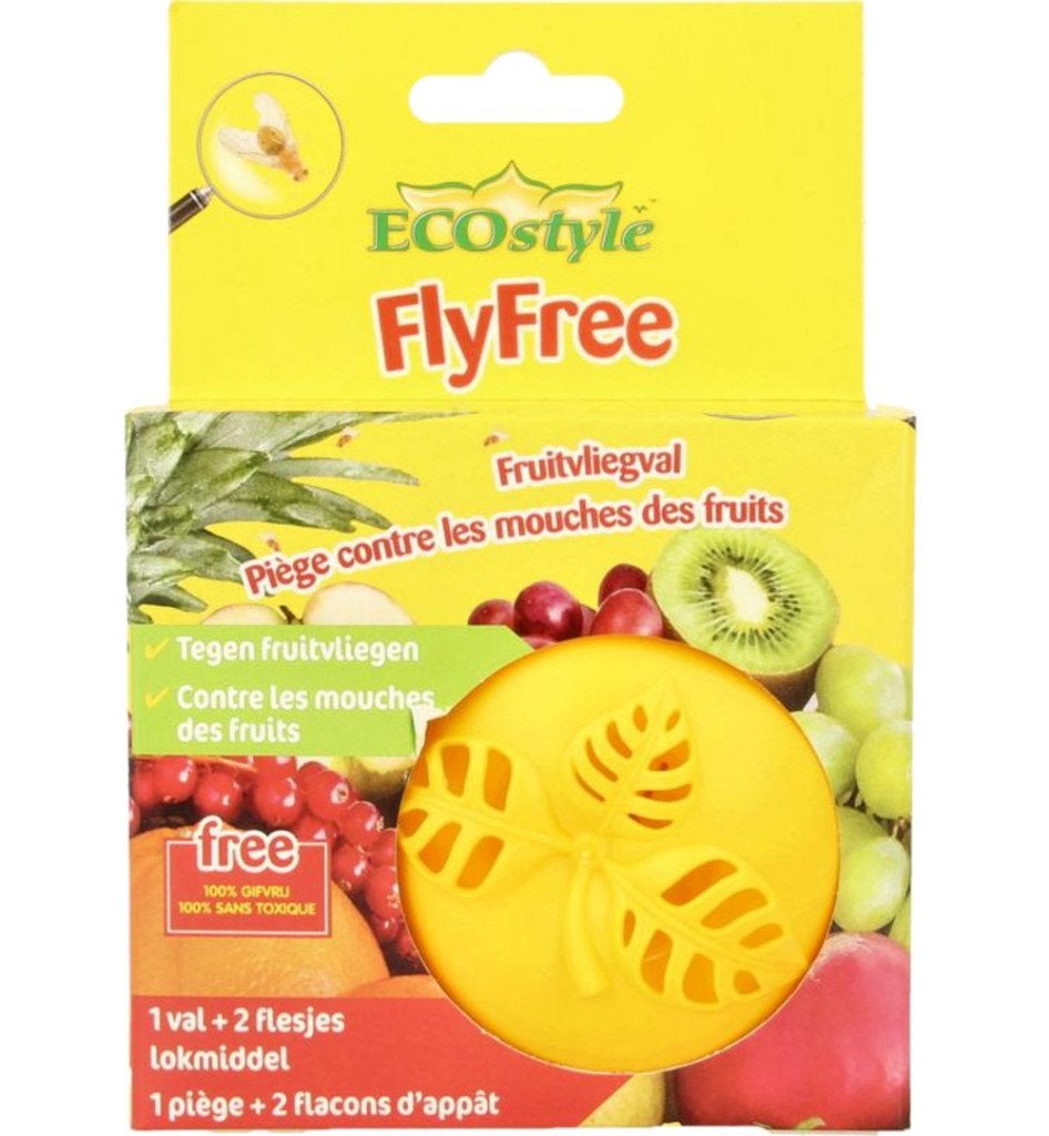 fruitvliegjes vanger, Ecostyle flyfree 1 val + 2 flesjes, Ophalen of Verzenden, Nieuw, Ongediertebestrijding