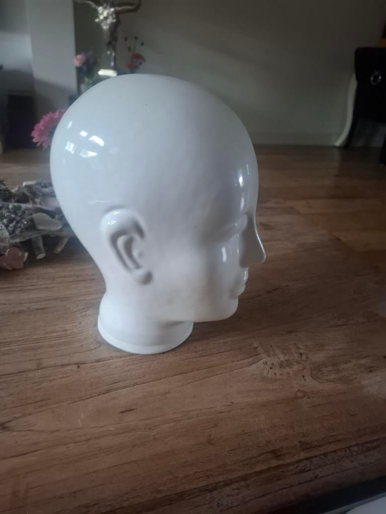 Witte keramische etalagepop hoofd, Ophalen of Verzenden, Nederland
