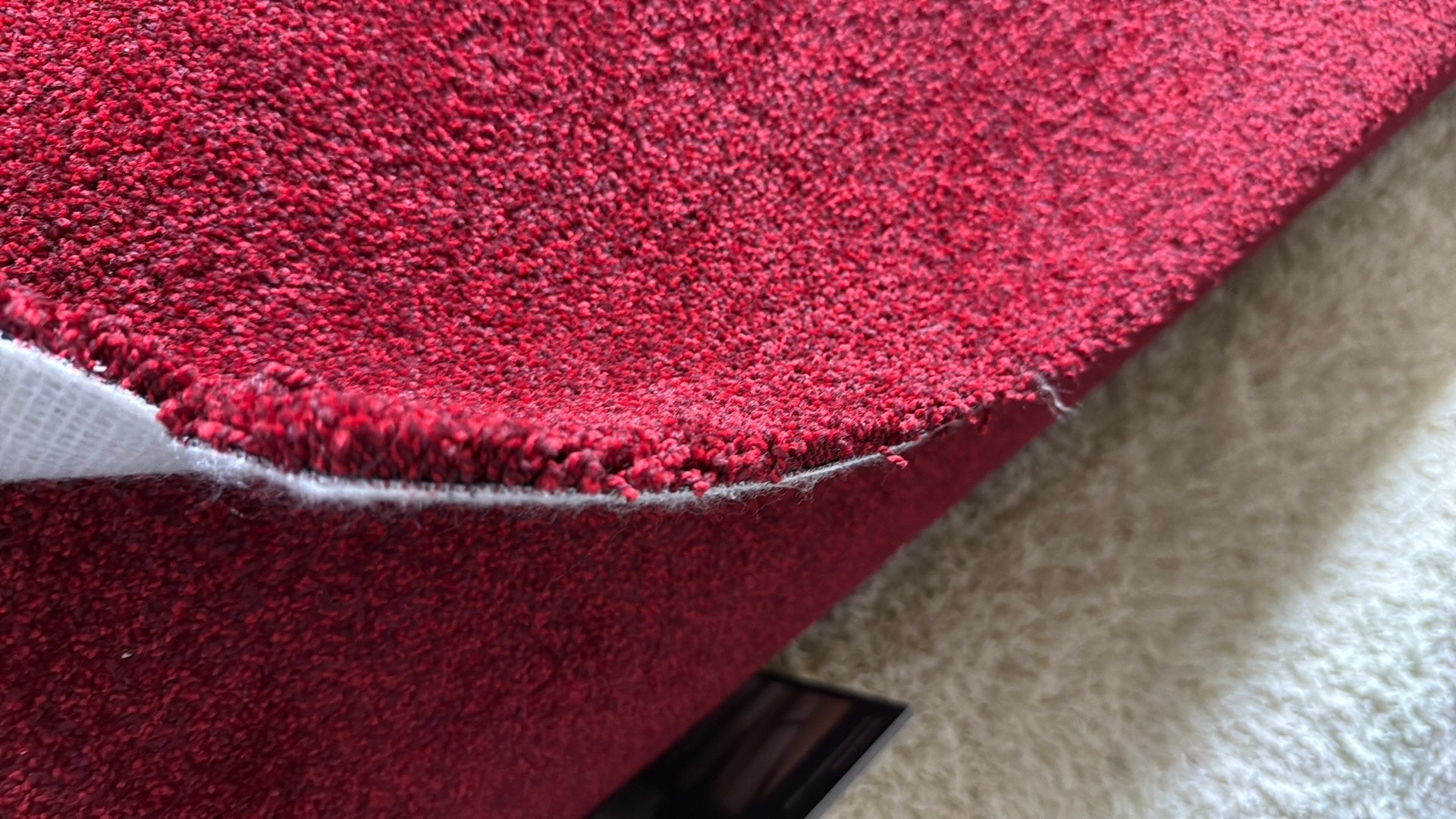 Coupon rood rood tapijt tex back 8,50x4m outlet budget actie, Ophalen, Nieuw, Rood, Vinyl