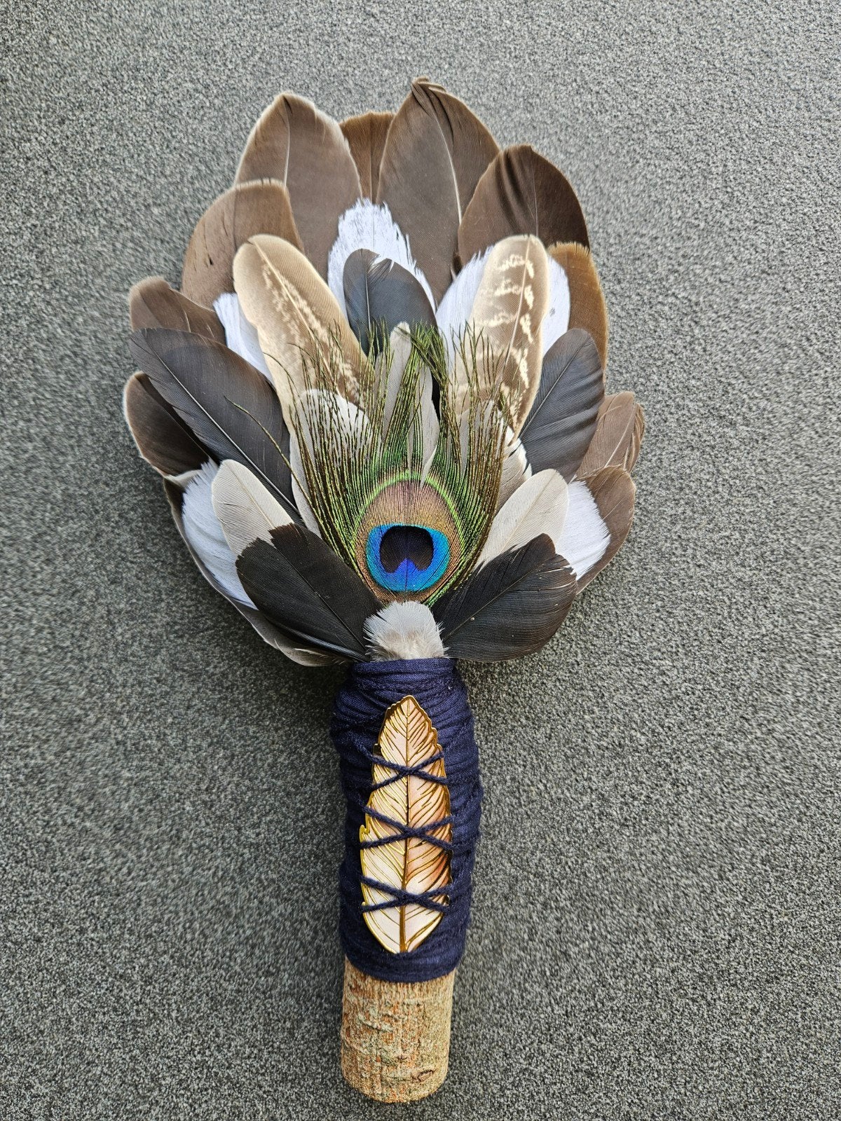 smudge feathers veren waaier pauwenveren reiki stick, Ophalen of Verzenden