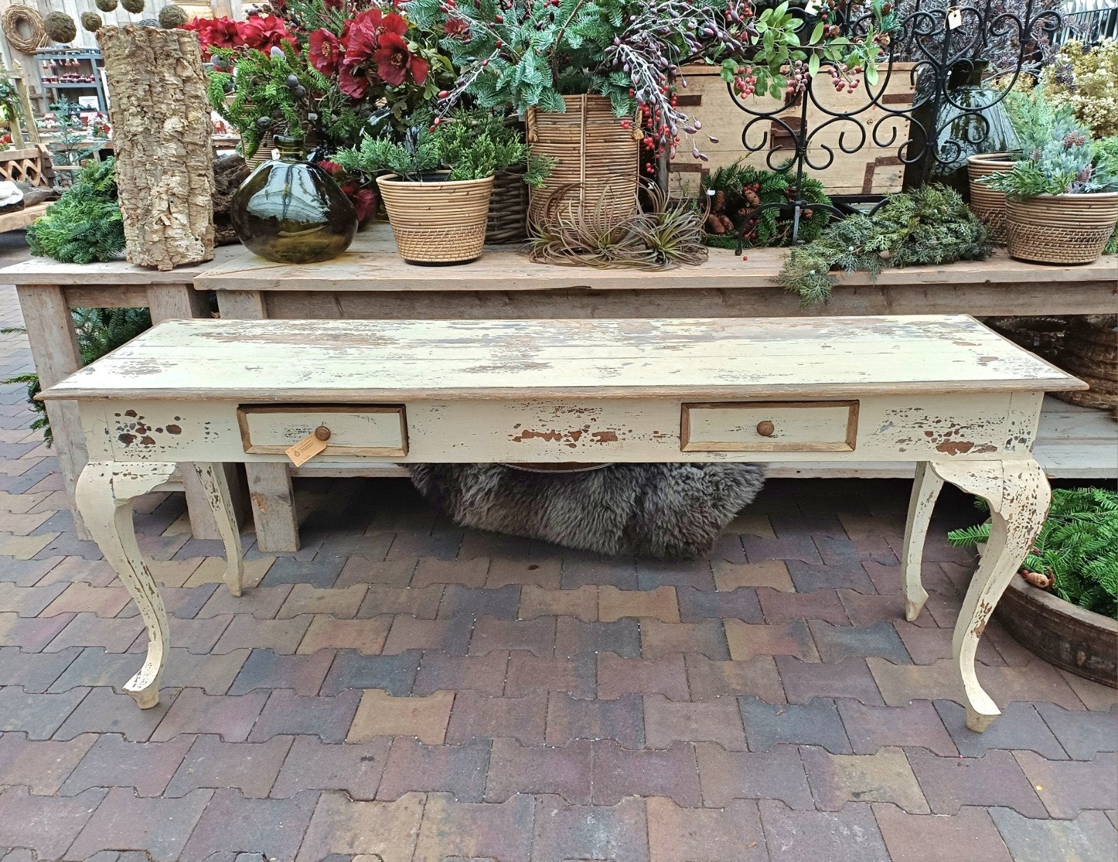 Brocante Franse side-table, Ophalen