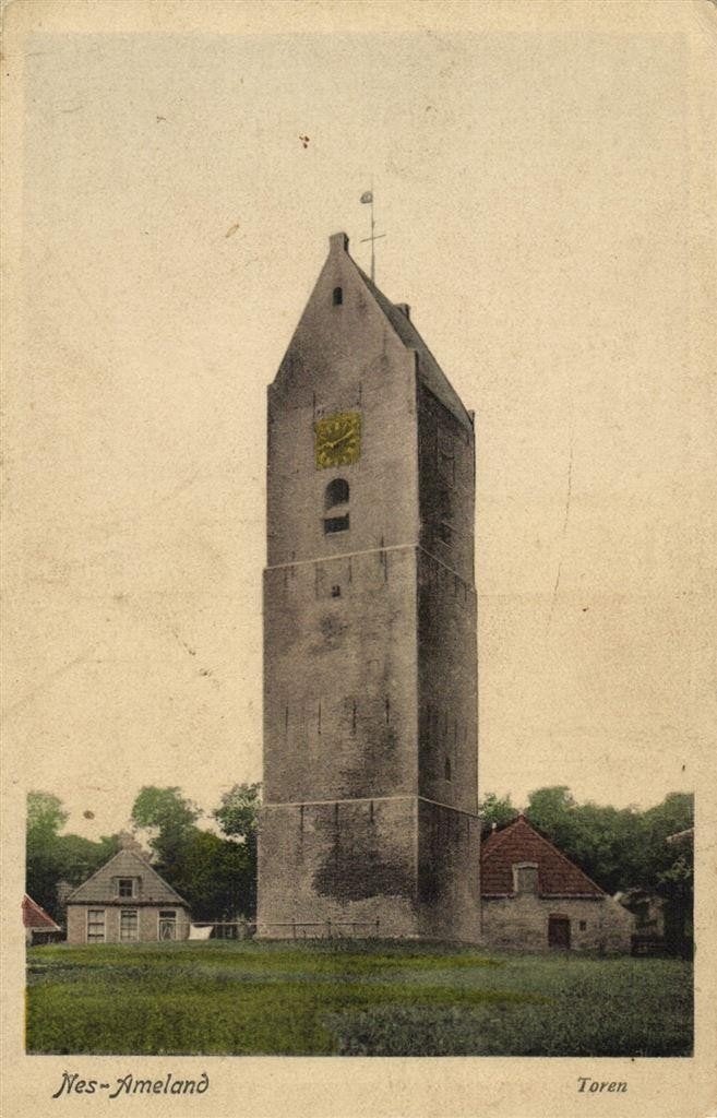Nes-Ameland - Toren - ongelopen, Ophalen of Verzenden, 1920 tot 1940, Ongelopen, Friesland