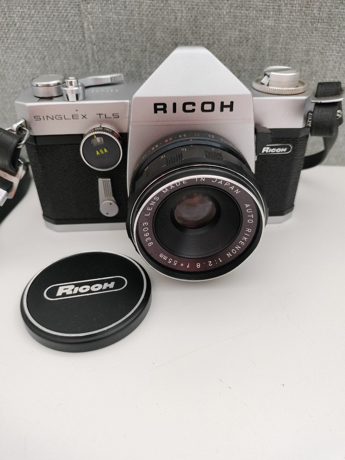 Ricoh Singlex TLS  met Auto Rikenon lens 2.8/55mm, Audio, Tv en Foto, Ophalen of Verzenden, Gebruikt, Spiegelreflex, Overige Merken