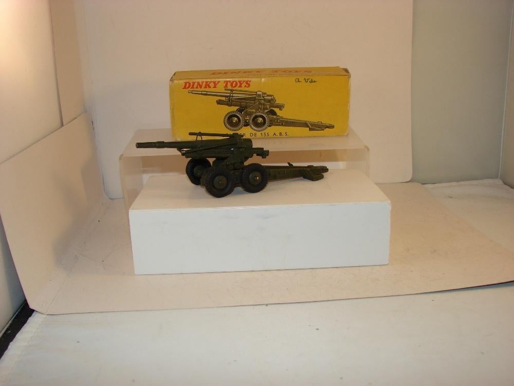 Franse dinky toy 80 155 Howitzer in doos uit 1958., Hobby en Vrije tijd, Modelauto's | 1:43, Nieuw, Overige typen, Dinky Toys
