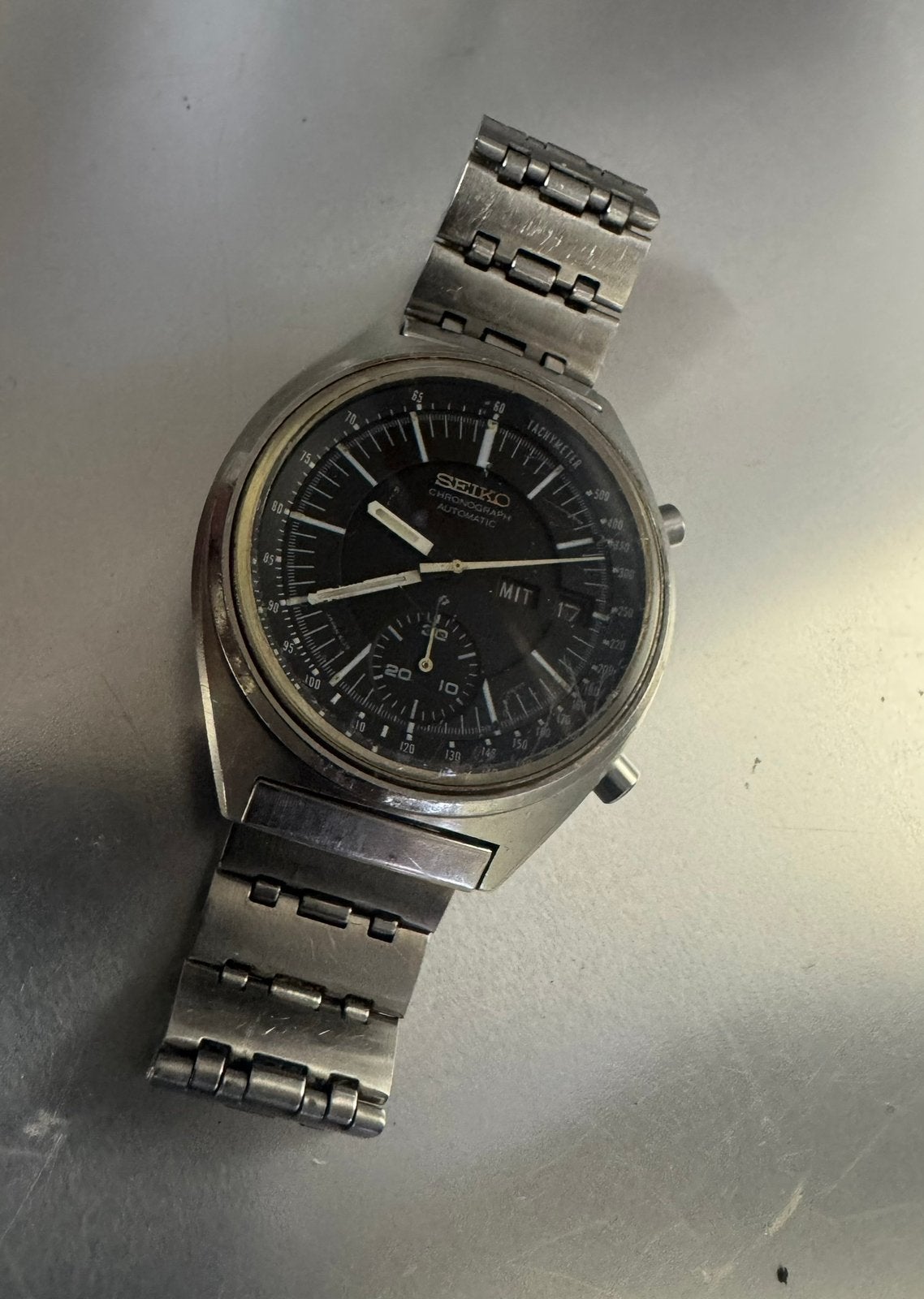 Vintage Seiko Chronographe stopwatch, Ophalen, Staal, Seiko, 1960 of later