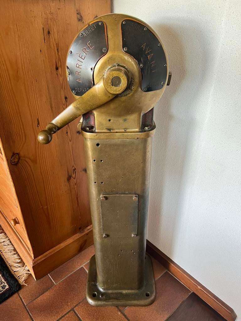 Zware MESSING en ZELDZAME Scheepstelegraaf Regulator 106 cm, Ophalen, Gebruikt, Communicatie