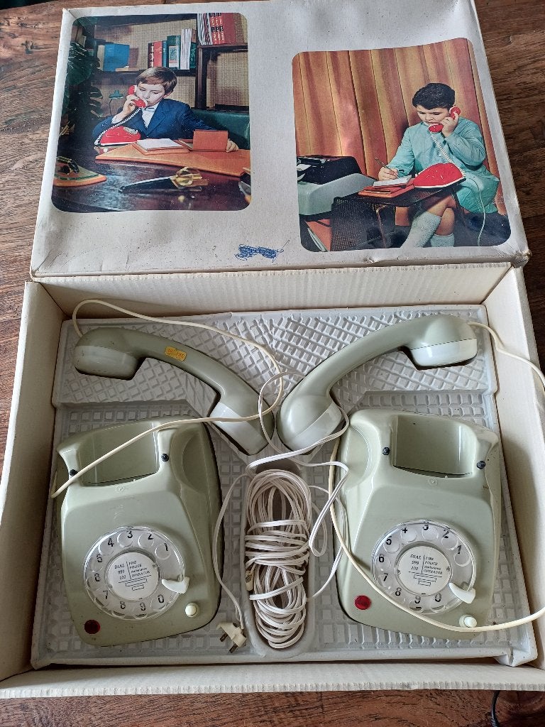 60-70er Jaren "Kindertelefoon" Intercommunication Telephone, Ophalen