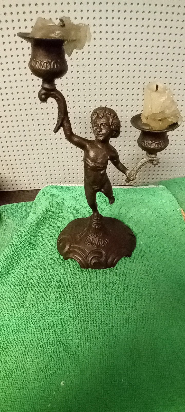 Metalen kandelaar. Metaal., Antiek en Kunst, Ophalen of Verzenden, Overige materialen