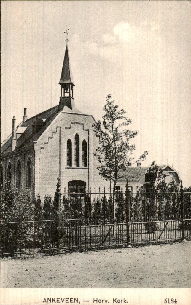 Ankeveen - Herv. Kerk - vooraanzicht, Ophalen of Verzenden, 1920 tot 1940, Ongelopen, Noord-Holland