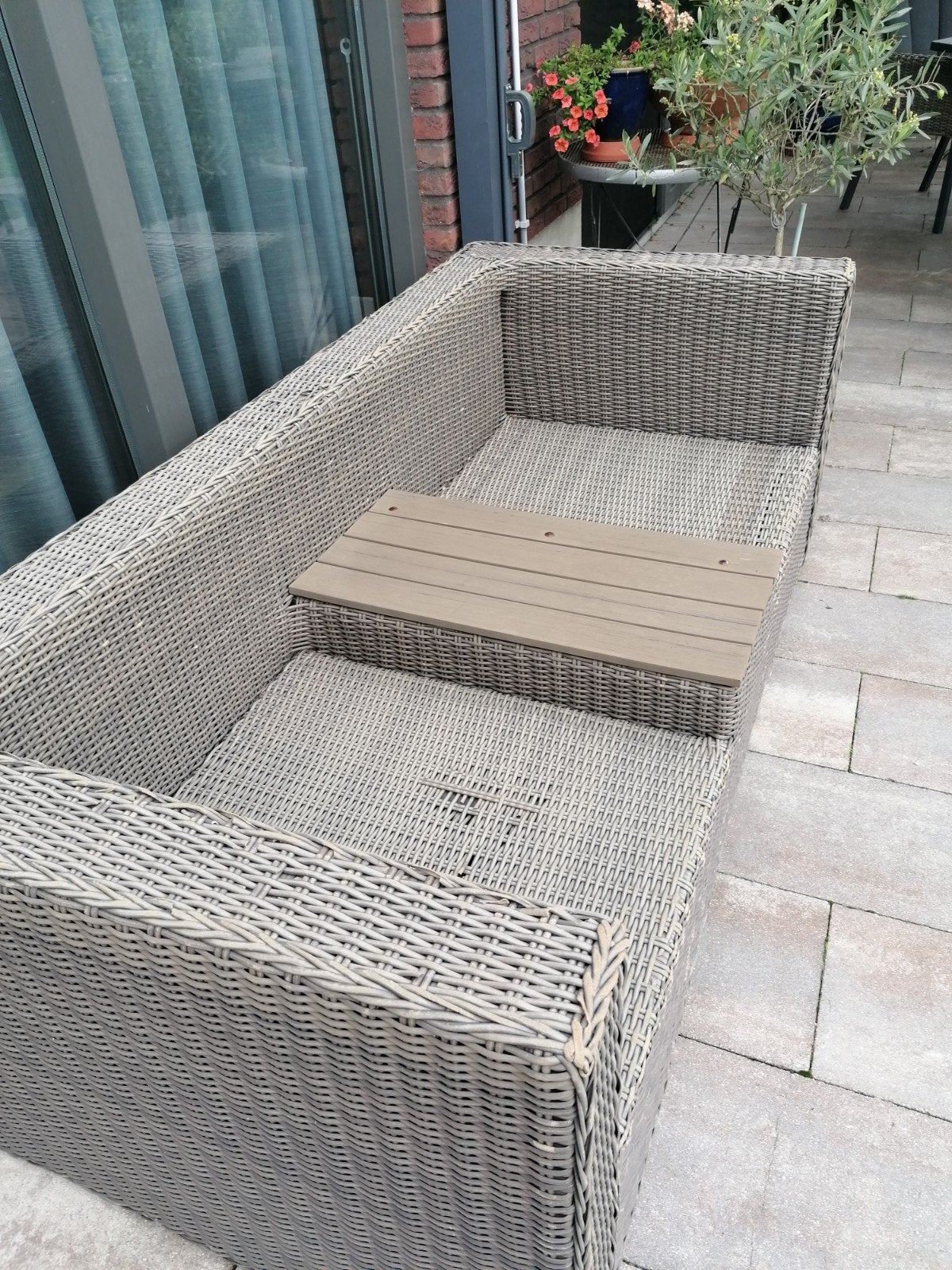 2 zits bank met blad, Tuin en Terras, Kunststof, Gebruikt, Bank, Ophalen