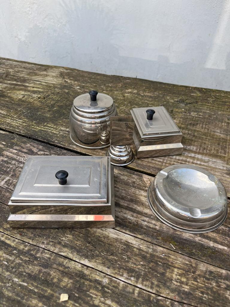 5-delige Rokers set chroom vintage jaren 60 retro €27,50, Verzamelen, Ophalen of Verzenden, Huis en Inrichting