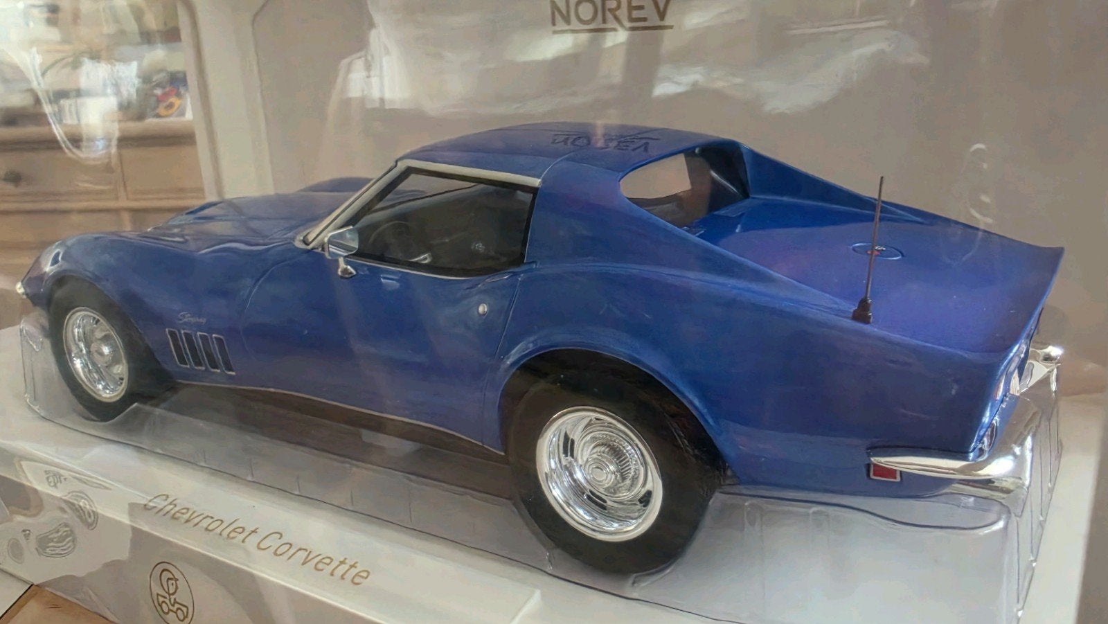 Corvette C3 Stingray 1969 Le Mans Blue 1:18 Norev, Ophalen of Verzenden, Nieuw, Auto, Norev