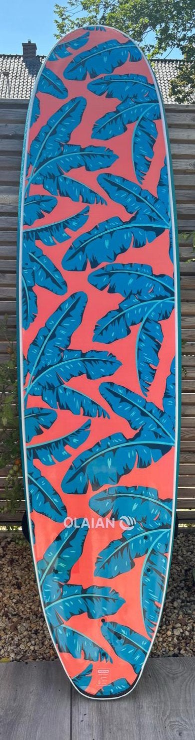 Olaian softboard 7'8 (75L) surfboard incl. 3 vinnen en leash, Ophalen, Zo goed als nieuw