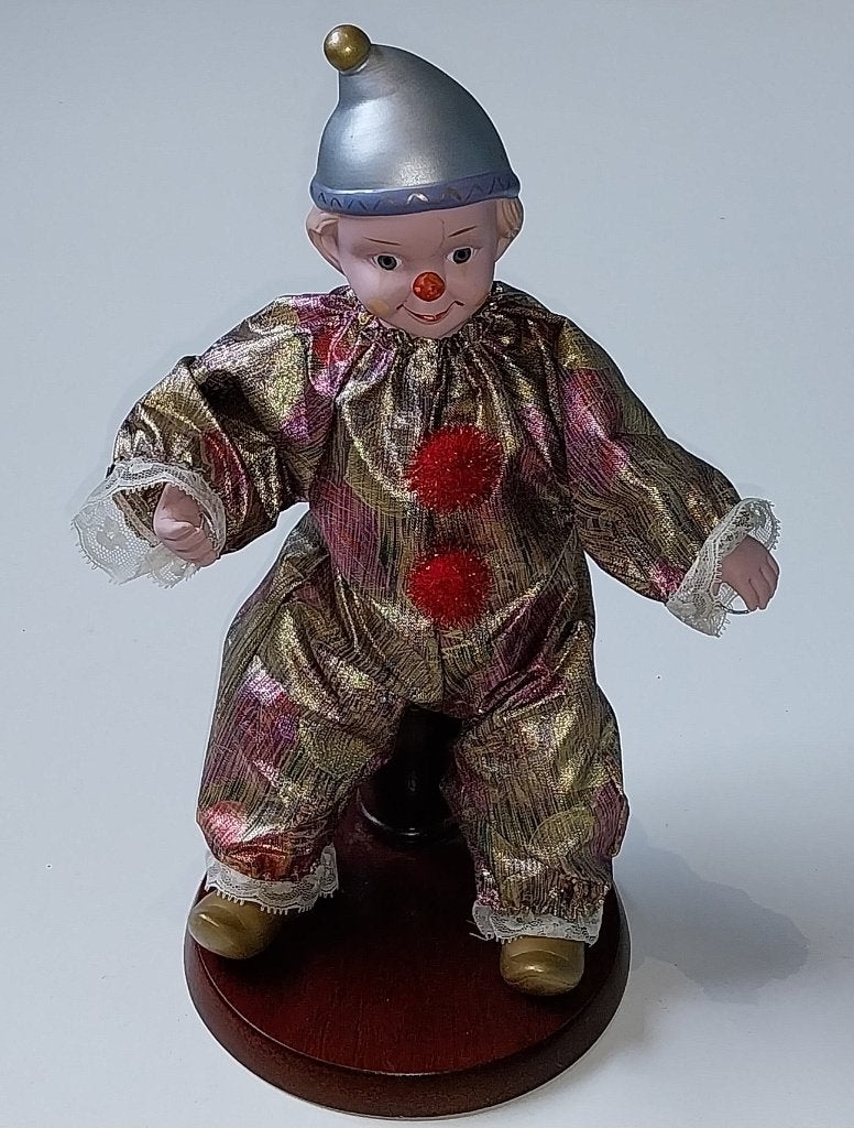Porseleinen Muziekclown/ Muziekpop, opwindbaar, Antiek en Kunst, Ophalen of Verzenden