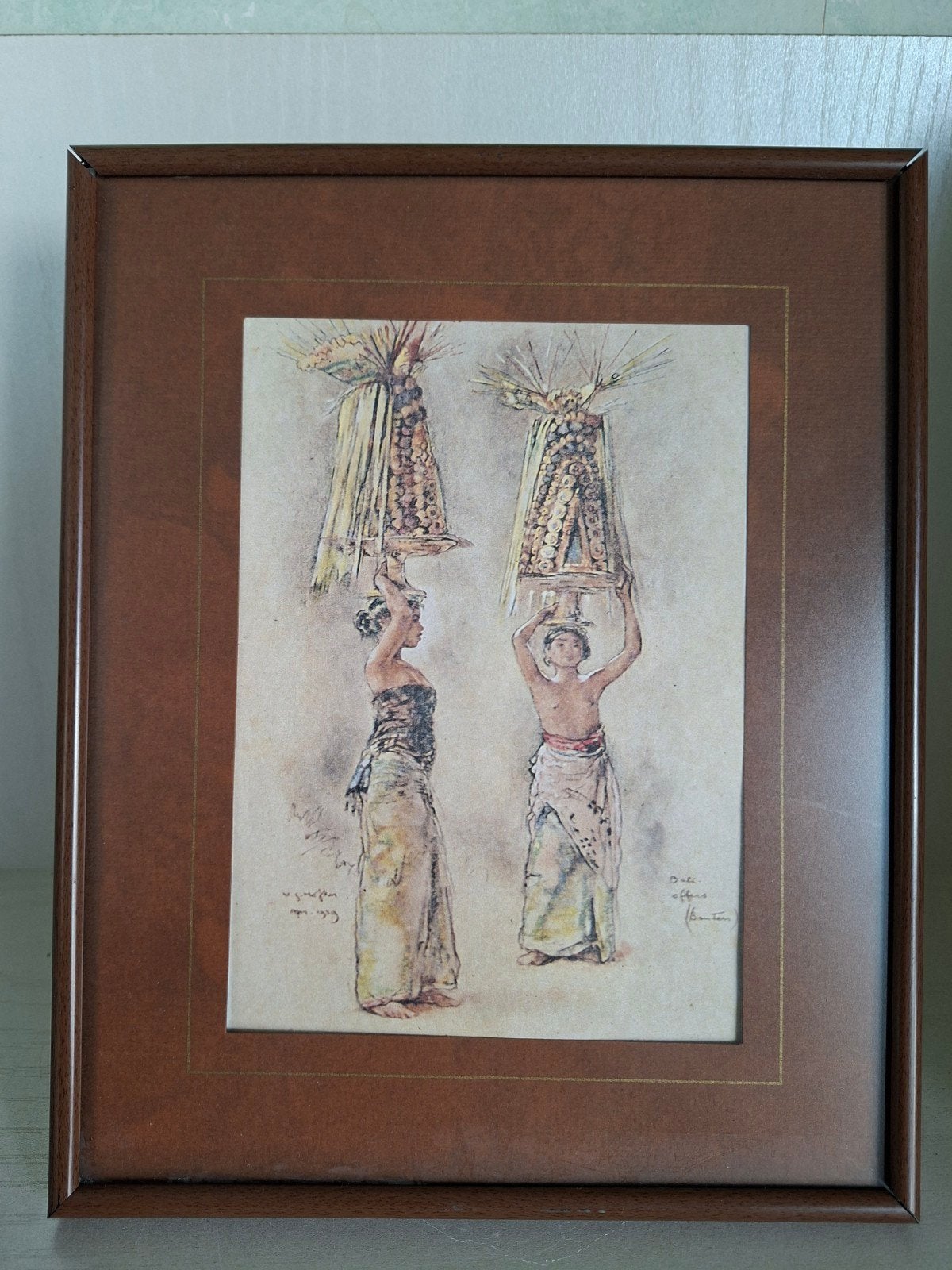 W.G.Hofker/ Balinese meisjes met offers/ litho/ 1939, Ophalen of Verzenden
