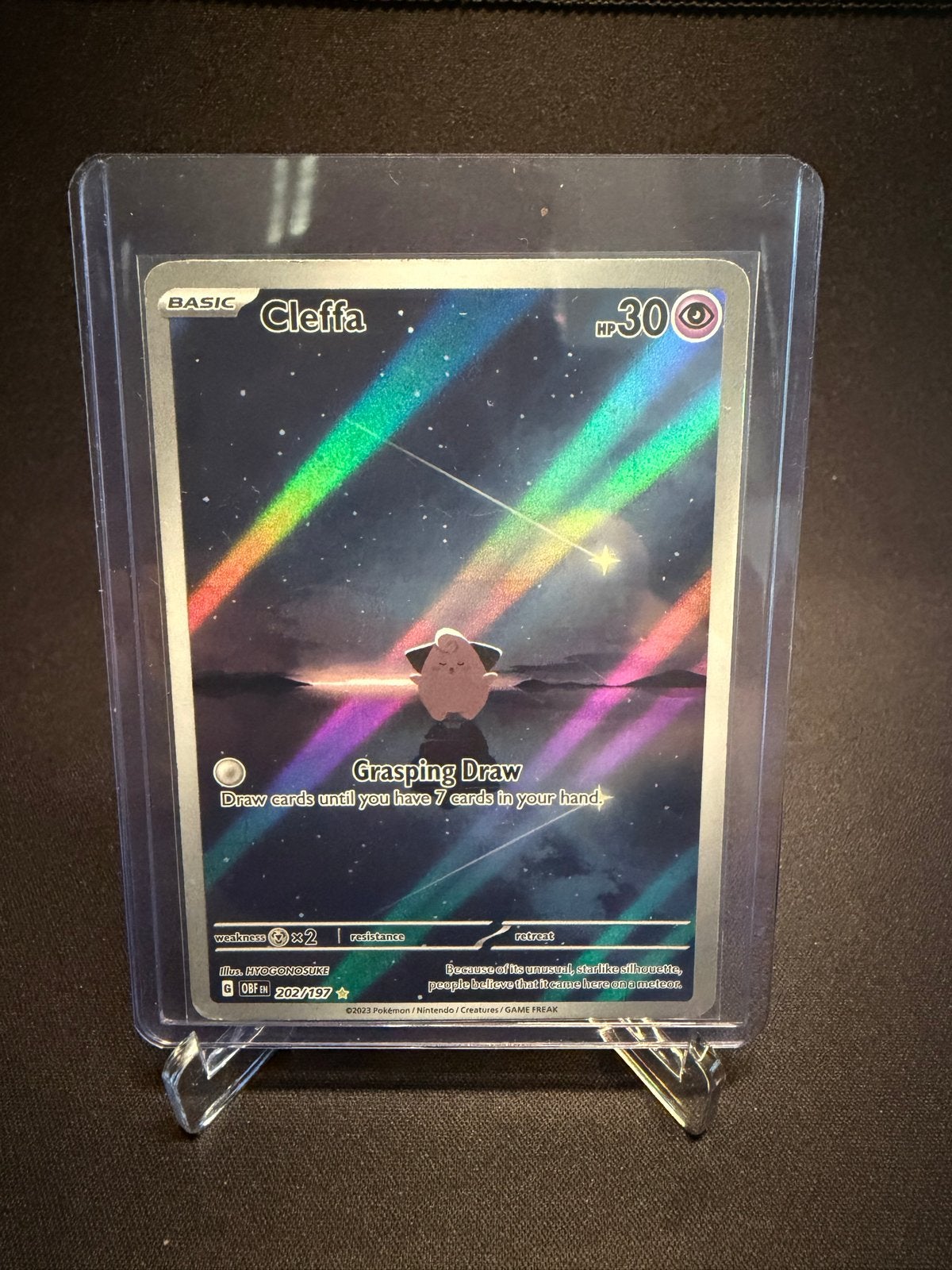 Cleffa 202/197 Pokémon kaart - Obsidian Flames, Ophalen of Verzenden, Zo goed als nieuw, Losse kaart, Foil