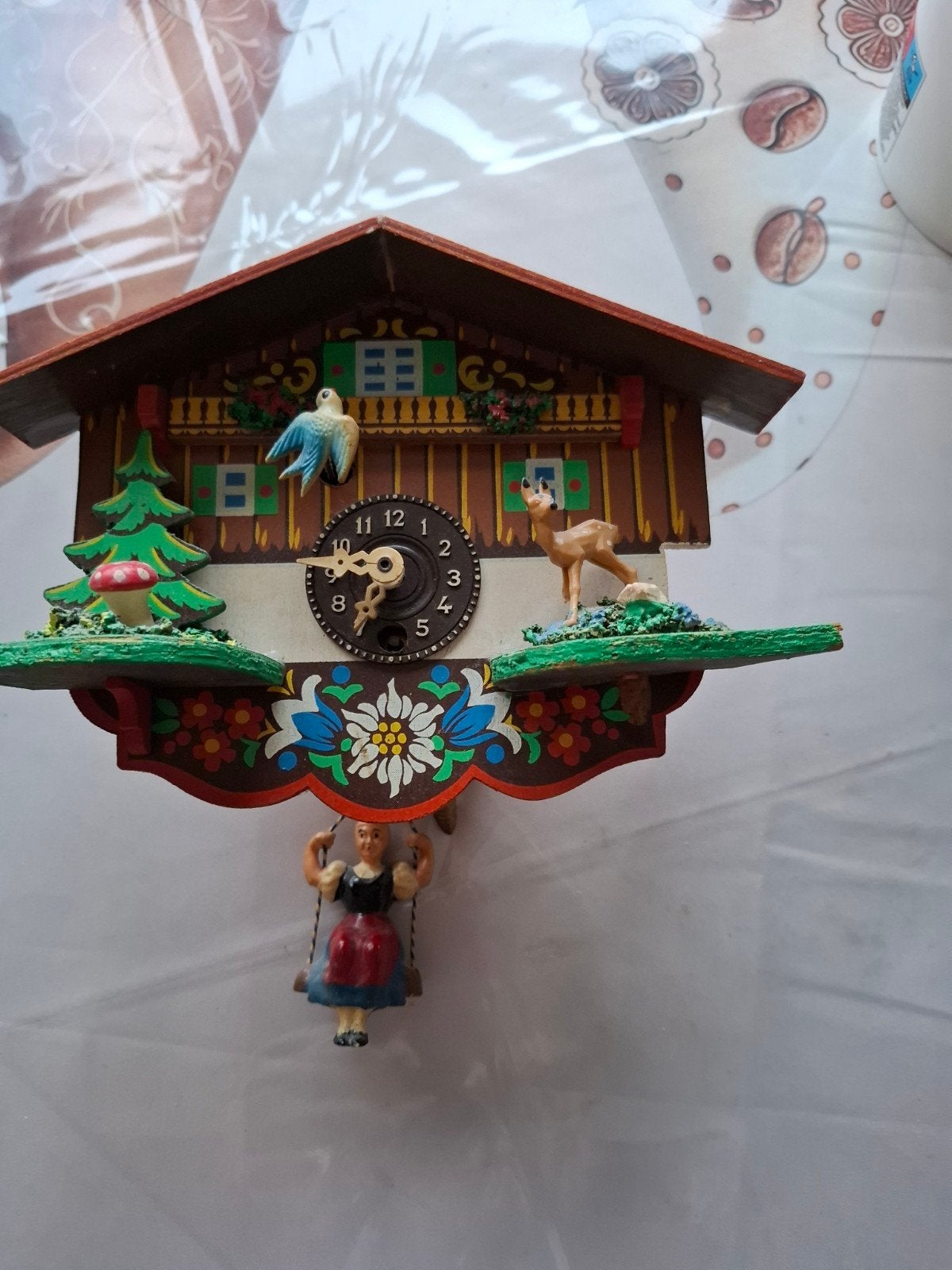 Vintage Koekoeksklok met Bewegende Figuren, Antiek en Kunst, Antiek | Klokken, Ophalen of Verzenden